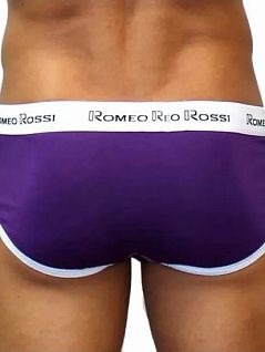 Набор брифов на широкой резинке (5шт) баклажанового цвета Romeo Rossi RT366-055